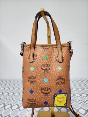 Authentic MCM Small Aren Tote Bag Brown